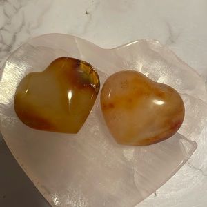 Carnelian Heart Agate’s X 2. Polished